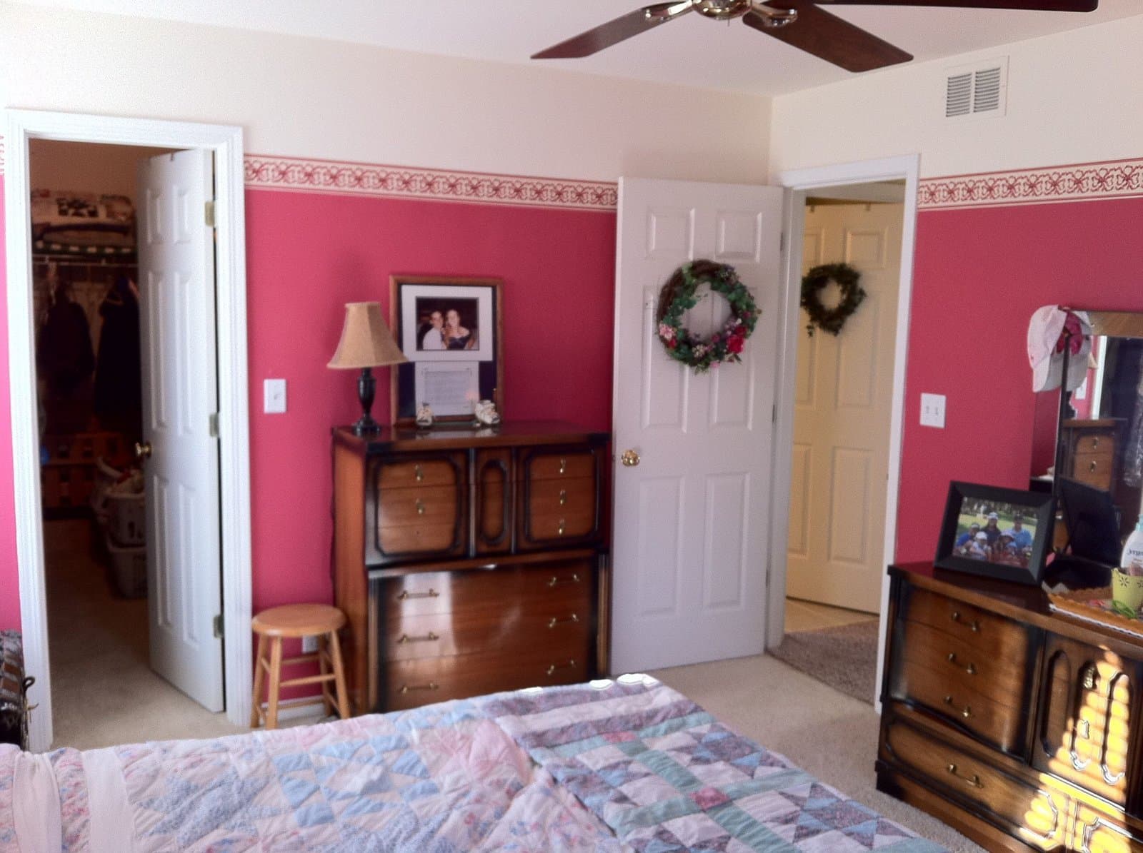 Primary bedroom walk-in closet